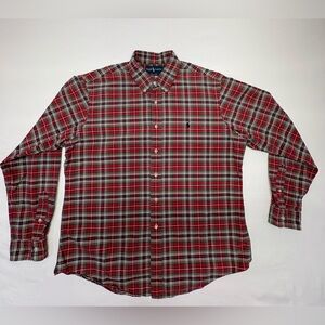 Polo Ralph Lauren Classic Red Tartan Plaid Button Down Shirt Size XL